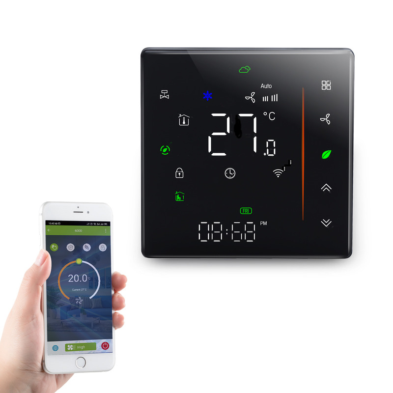 colorful screen thermostat controled by phone